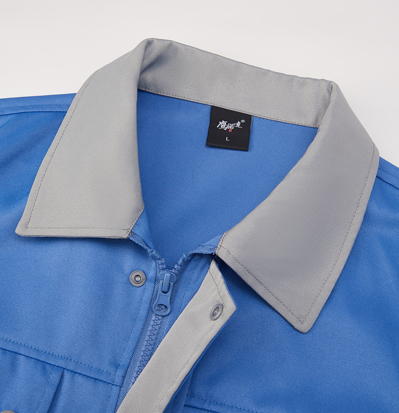 浅蓝拼浅灰色工作服AC2201-4