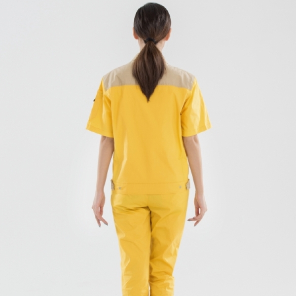 黄拼驼色夏季工作服AD14-4