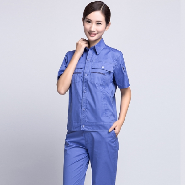 湖兰色夏季工作服AD11-2