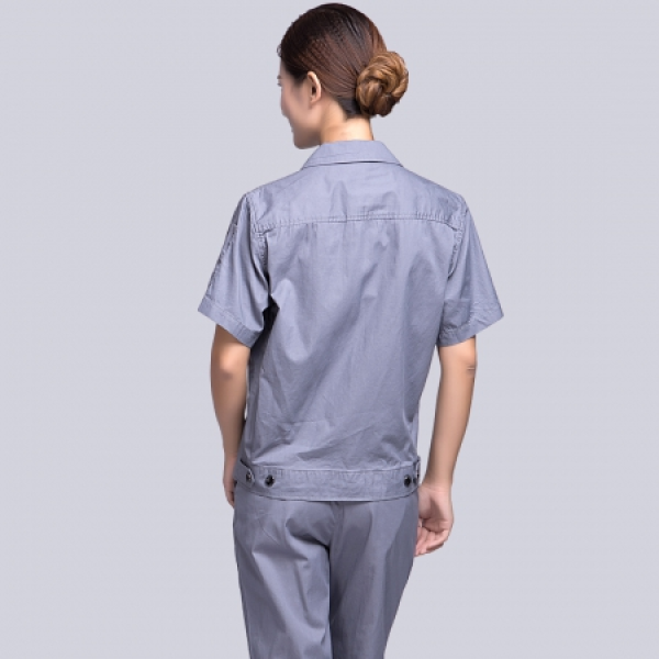 清灰拼银灰夏季工作服AD06-2