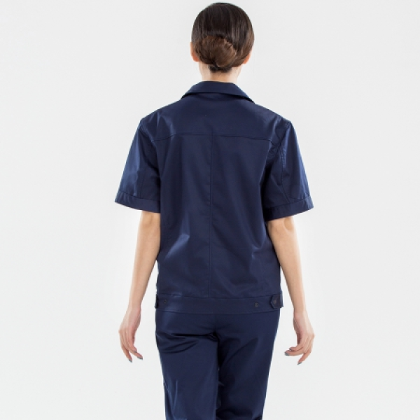 藏青色夏季拉链工作服AD15-2