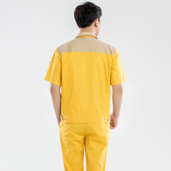 黄拼驼色夏季工作服AD14-4