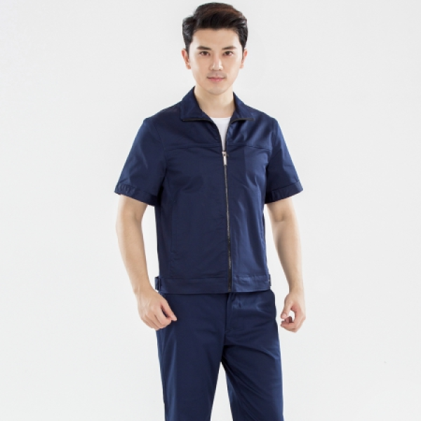 藏青色夏季拉链工作服AD15-2