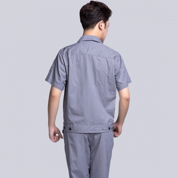 清灰拼银灰夏季工作服AD06-2