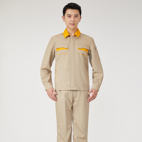 卡其拼金黄色工作服AC2201-2