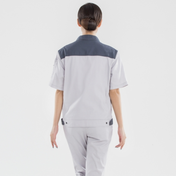 深灰拼色夏季工作服AD17-3