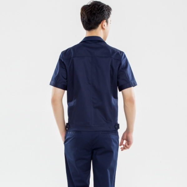 藏青色夏季拉链工作服AD15-2